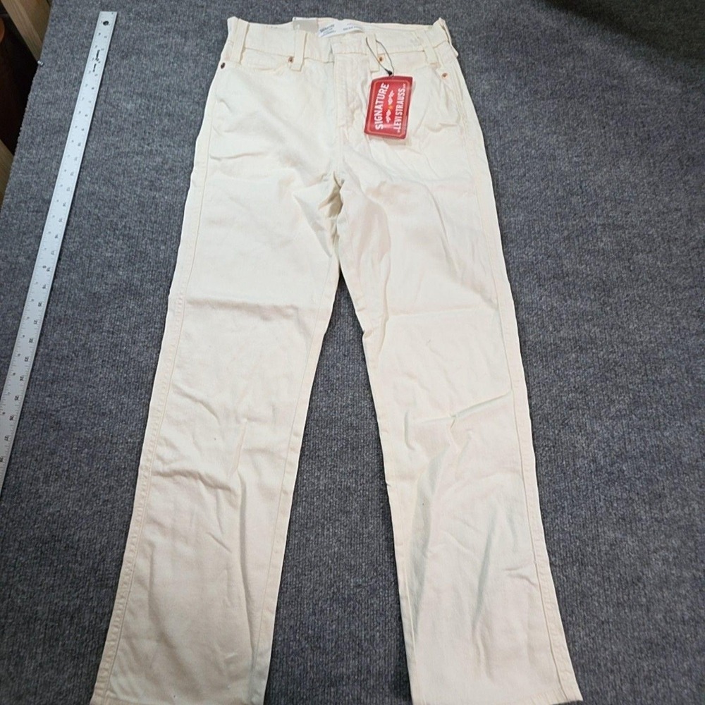 Signature By Levi Strauss Jeans Womens 2 White Light Wash High Rise Straight